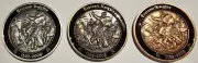 Teutonic Knight Geocoin 3 Coin Set: Silver, Gold, Copper