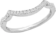 [Dazzlingrock Collection] 0.20 Carat (ctw) DGLA Certified White Diamond Ladies Wedding Contour Guard Band 1/4 CT, 10K Gold