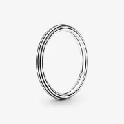 *BRAND NEW* Pandora ME 925 Sterling Silver Grooved Black Enamel Ring 199591C00