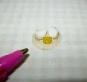 Miniature Adinolfi Dropped Egg, Oops! (SHELL ATTACHED): DOLLHOUSE 1:12 Scale