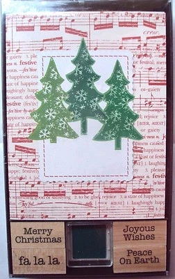 Hero Arts Stamp / Ink Card Making Kit 3 Three Trees, NEW