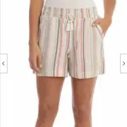 Briggs Ladies' Linen Blend Pull-On Shorts(PINK,SMALL) NWT