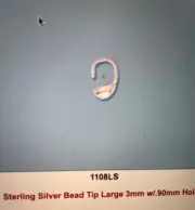 Sterling Silver Bead Tip Clam Shell 3mm