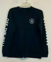 Vans Kids' Old Skool Long Sleeve Graphic Tee Black-White Size Medium -