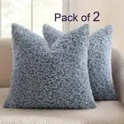 Home Sofa Pillow Case Cozy and Soft Textured Boucle Cushion Cover - Blue