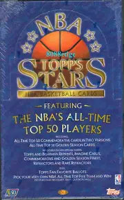 1996-97 TOPPS STARS NBA BASKETBALL HOBBY BOX: TOP 50- MICHAEL JORDAN/CHAMBERLAIN
