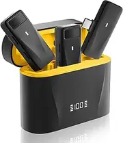 Lyiazsoy Wireless Lavalier Microphone for iPhone Android with Charging Case Transmitter Digital Display Dual Lapel Mics Clip on Microphones for YouTube, Vlogging,Video Recording,TikTok (Yellow)