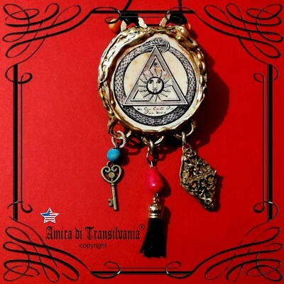 Woman Man Jewel Talisman Witch Amulet Gothic Pendant Necklace Alchemy Ouroboros