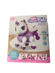 NIB Remote Control Purple Unicorn Pet! Head Turns Wings Flutter! Light Sounds!