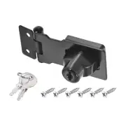 2.5Inch Keyed Hasp Locks Twist Knob Locking Keyed Different, Black