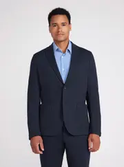 GUESS Eco Navy Blue Tech Tyron Blazer Size: XS, Polyamide