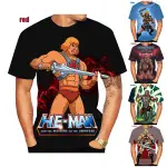 新款時尚卡通動漫 HE-MAN AND THE MASTERS OF THE UNIVERSE 三維印花男女休閒原宿 T