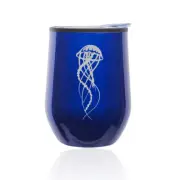 Stemless Wine Tumbler Coffee Travel Mug Glass Cup w/ Lid Jellyfish And Tentacles
