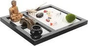 Kisangel Decorative Sandbox Zen Garden Kit Micro Landscape Decor for Desk Peaceful Artware Tool for Meditation and Relaxation Home