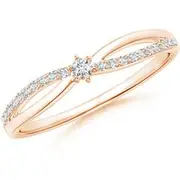 Prong Set Round Diamond Split Shank Promise Ring