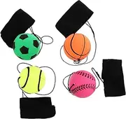 Kisangel 4Pcs Fluorescent Wrist Elastic Balls Hand Toss for Coordination Exercise Outdoor Plaything