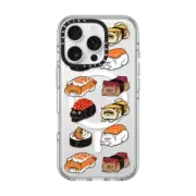 iPhone 16 Pro Clear Case MagSafe Compatible Sushi Cat