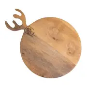 Round Cutting Board Wooden Boards Etalon Premium Walnut Deer Shaped Large Choppg