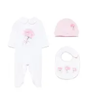 rose-print babygrow set 1M White