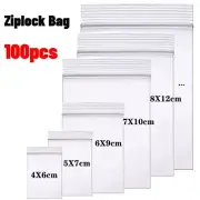 100 x Small Clear Plastic Bags Baggy Grip Self Seal Resealable Zip Lock UK STOCK