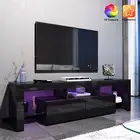 TV Cabinet Entertainment Unit RGB LED Stand UV High Gloss Furniture 1800mm