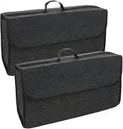 ASelected 2 Pack Car Boot Organiser - Trunk Tidy Storage With Velcro Non Slip for All Vehicles - Declutter Tools Accessories Box