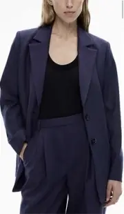 Witchery Single Breasted Blazer Jacket Midnight 49% Wool Sz 12 NWT W24 $399