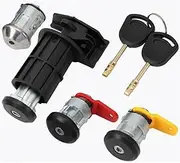 GIFAYUAN Fit for Ford 03-06 Fiesta with 2Pcs Key Trunk Lock Left Right Door Lock Cylinder S850 OEM Full Set Door Lock Cylinder