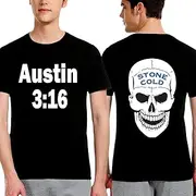 [enttgo] Stone 3:16 Cold Skull T-Shirts Wrestling Match Austin 3:16 Stone Front Smoking Skull Men Shirts for Women Sport Fans Shirt