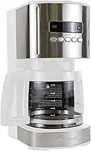 Kenmore Aroma Control 12-Cup Programmable Coffee Maker, Stainless Steel Drip Coffee Machine, Glass Carafe, Reusable Filter, Timer, Digital Display, Charcoal Water Filter, Regular or Bold