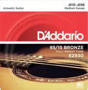 D'Addario EZ930 85-15 Bronze Acoustic Guitar Strings, Medium, 13-56