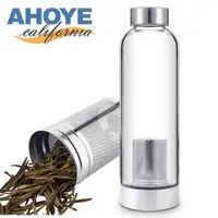 在飛比找PChome24h購物優惠-【Ahoye】泡茶水瓶隨手瓶 550ml-附瓶套 (泡茶器 