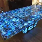 72" x 36" Natural Blue Agate Table Top / Agate Dining Table