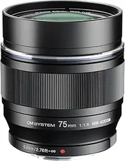 [OM SYSTEM] M.Zuiko Digital ED 75 mm F1.8 Lens, Fast Fixed Focal Length, Suitable for All MFT Cameras (Olympus OM-D & Pen Models, Panasonic G Series), Black