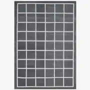 Checker Wool Rug-Box 6422-Grey/Ivory-190x280cm