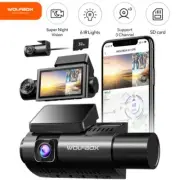 WOLFBOX 3 Channel Dash Cam 4K Front and Rear Dash Camera WiFi GPS W/Free SD Card