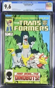 Transformers #8 (1985) CGC 9.6 White Pages, 1st Appearance Of The Dinobots