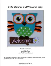 Colorful Owl Welcome Sign- Plastic Canvas Pattern or Kit
