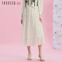 在飛比找momo購物網優惠-【Jessica Red】甜美百搭鬆緊腰泡泡紗長裙R4310