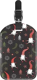 [GIAPB] 1Pcs Luggage Tag PU Leahter Travel Tags,Travel Bag Labels Suitcase Baggage Bag Tags,Christmas Tree and Santa Claus
