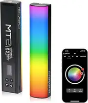 FEELWORLD MT2 Handheld Light Wand,360° RGB LED Video Light for Photography,3000mAh Rechargeable Mini Light Stick for Video Shooting Professional Tube Lights with Magnetic
