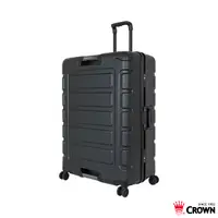 在飛比找Yahoo奇摩購物中心優惠-CROWN皇冠 27吋 PC 悍馬鋁框箱 行李箱/旅行箱-黑