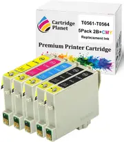 5 Pack (2BK,1C,1M,1Y) Compatible Ink for Epson T0561 T0562 T0563 T0564 for Epson Stylus Photo R250 Stylus Photo RX430 Stylus Photo RX530