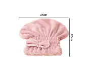 2PC Microfibre Hair Dryer Cap, Soft and Sweat Absorbent, Quick Drying Hair Towel Towel Shower Cap - Blue + Pink