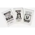 哈利波特：頭號不受歡迎人物筆記本組三入(9 X 14 CM / 64 頁)HARRY POTTER WANTED POSTERS POCKET JOURNAL COLLECTION