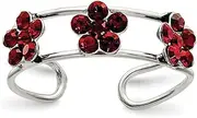 [JewelryWeb] 925 Sterling Silver Solid Crystal Floral toe ring