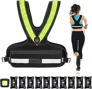 Hikeen Weighted Vest for Women, Sport Running Weighted Vest with LED Reflective Belt and Outdoor Headlight, 2-10 lbs Weight Vest for Strength Training and Workout
