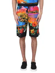 [Dolce & Gabbana] Dolce & Gabbana-Bermuda Shorts With Sunset Print-Uomo 50