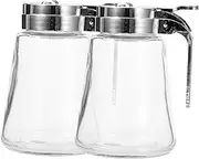 Cabilock 2Pcs Syrup Dispenser Leakproof Condiment Dispenser for Honey Vinegar and More Stylish Kitchen Storage