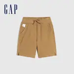 GAP 男幼童裝 簡約素色鬆緊短褲-淺咖色(878750)